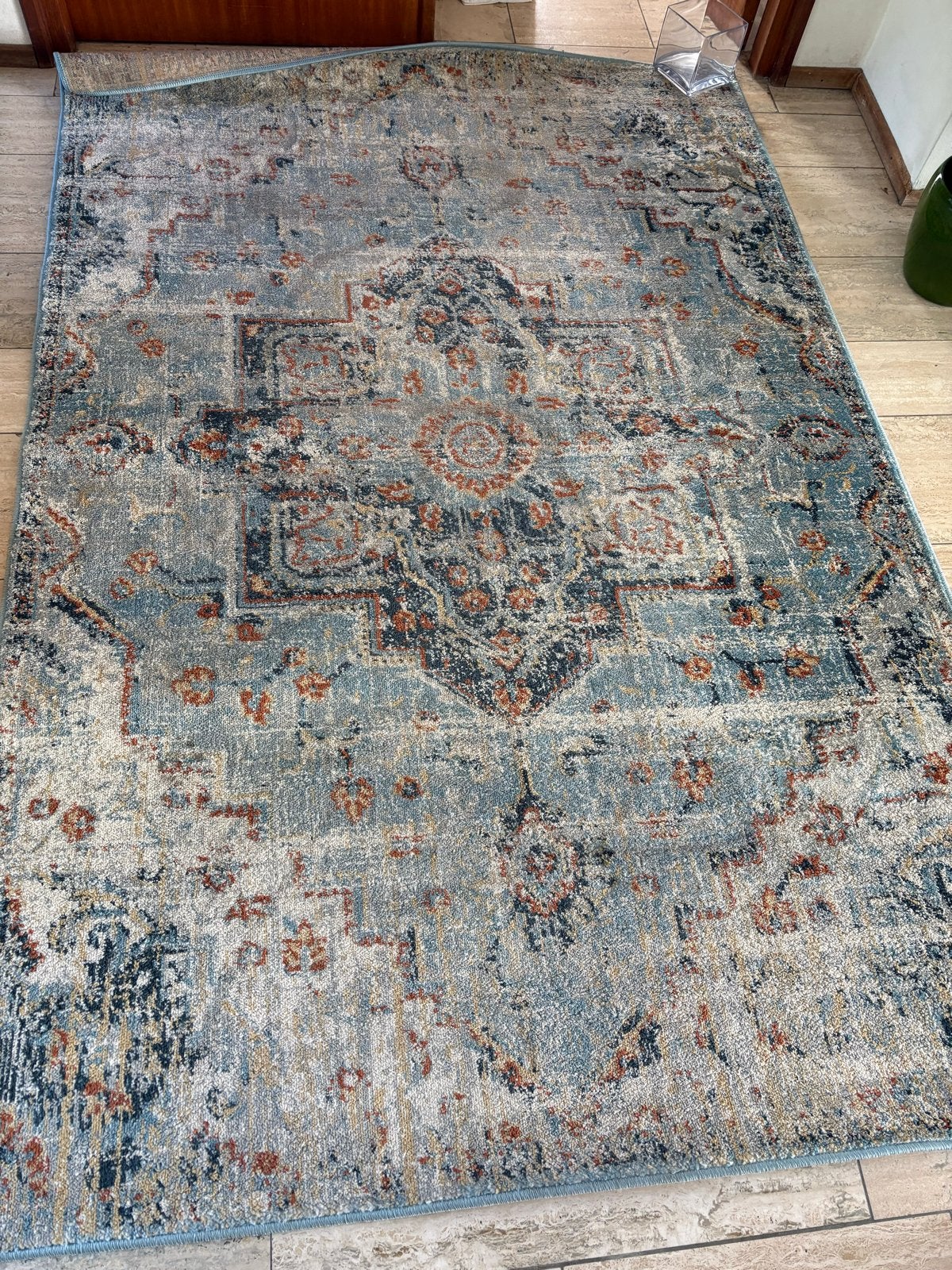 IKEA OVERLUND tapijt in goede staat, 160x235 cm, Gebruikt, Blauw, 150 tot 200 cm, 200 cm of meer