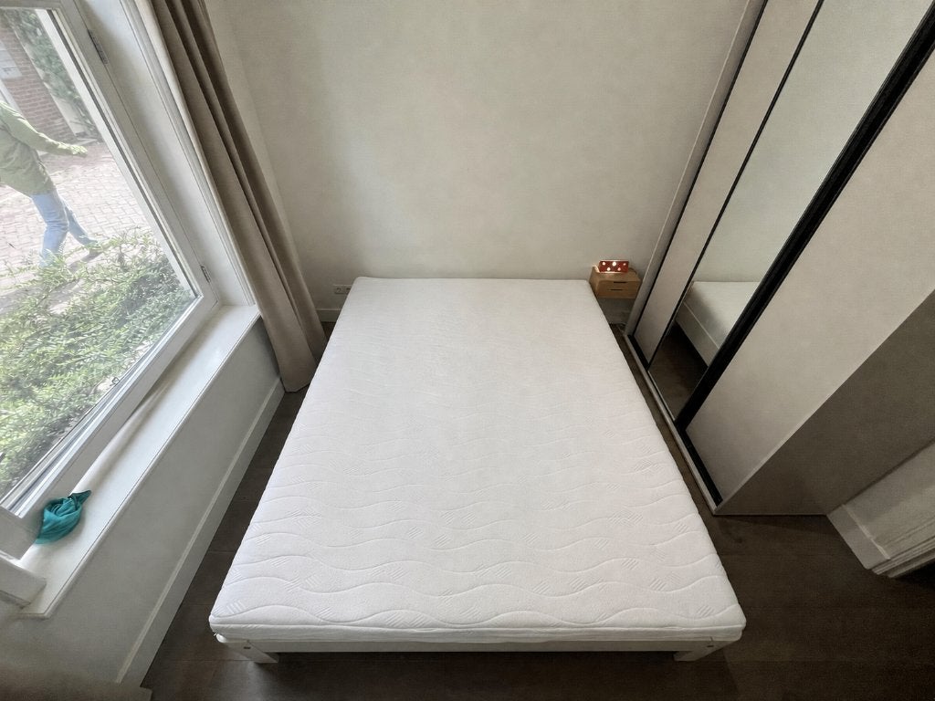 Auping Auronde 180x220 incl. matras en bedbodems, Huis en Inrichting, Ophalen, Verstelbaar, Eenpersoons, Wit