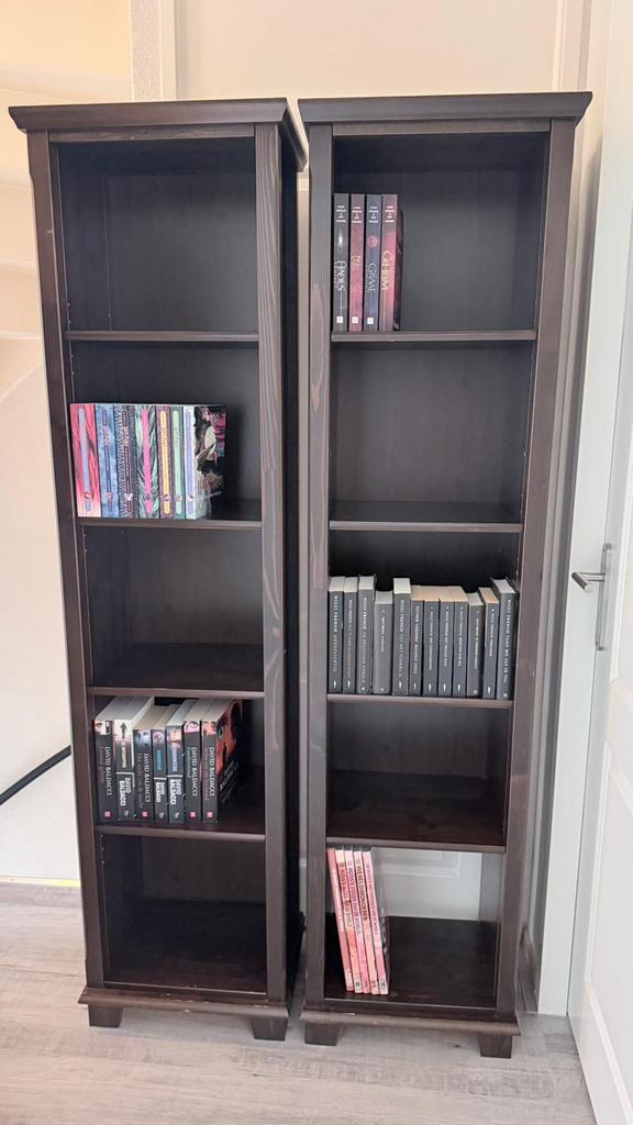 Boekenkast set donkerbruin Ikea, Ophalen, Met plank(en), Minder dan 50 cm, Gebruikt