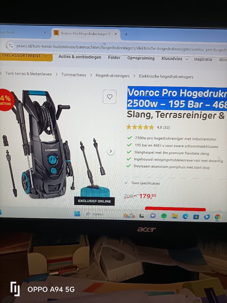 hogedrukspuit, Ophalen, Nieuw, Elektrisch, Met regelbare waterdruk
