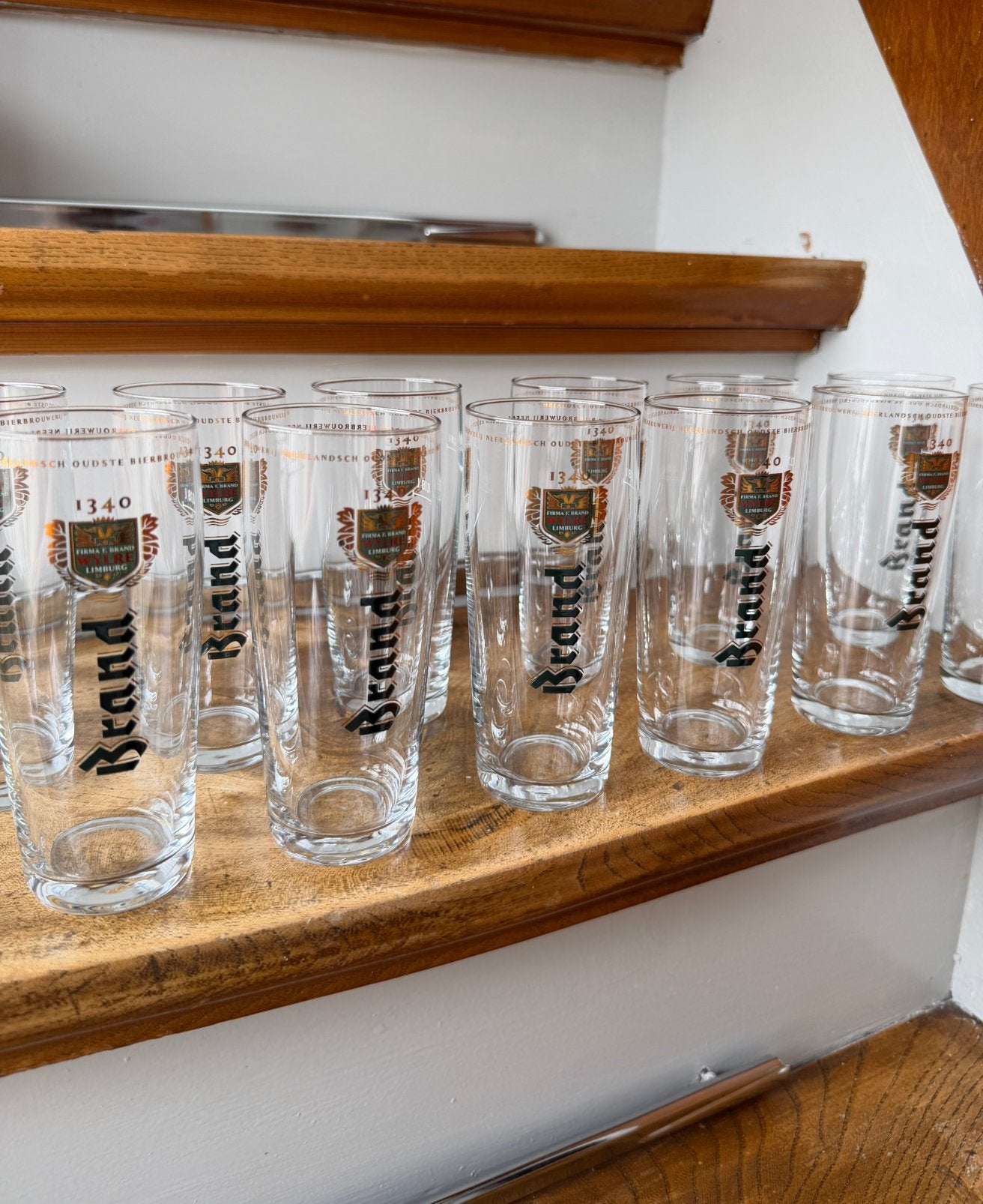 12x Brand bierglas fluitje 0,18L, Ophalen of Verzenden, Zo goed als nieuw, Glas of Glazen, Brand