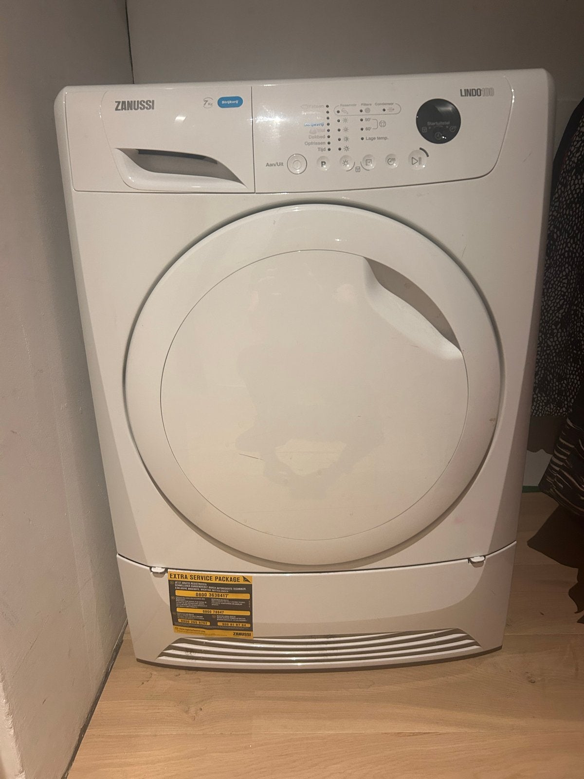 Met defect: Zanussi Lindo100 condensdroger, Witgoed en Apparatuur, Wasdrogers, Ophalen, 6 tot 8 kg, Niet werkend, 85 tot 90 cm