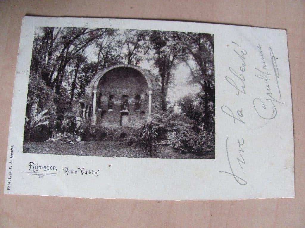 Nijmegen 1901 vroege kaart Barbarossa-ruïne Valkhof, Ophalen of Verzenden, Voor 1920, Gelopen, Gelderland