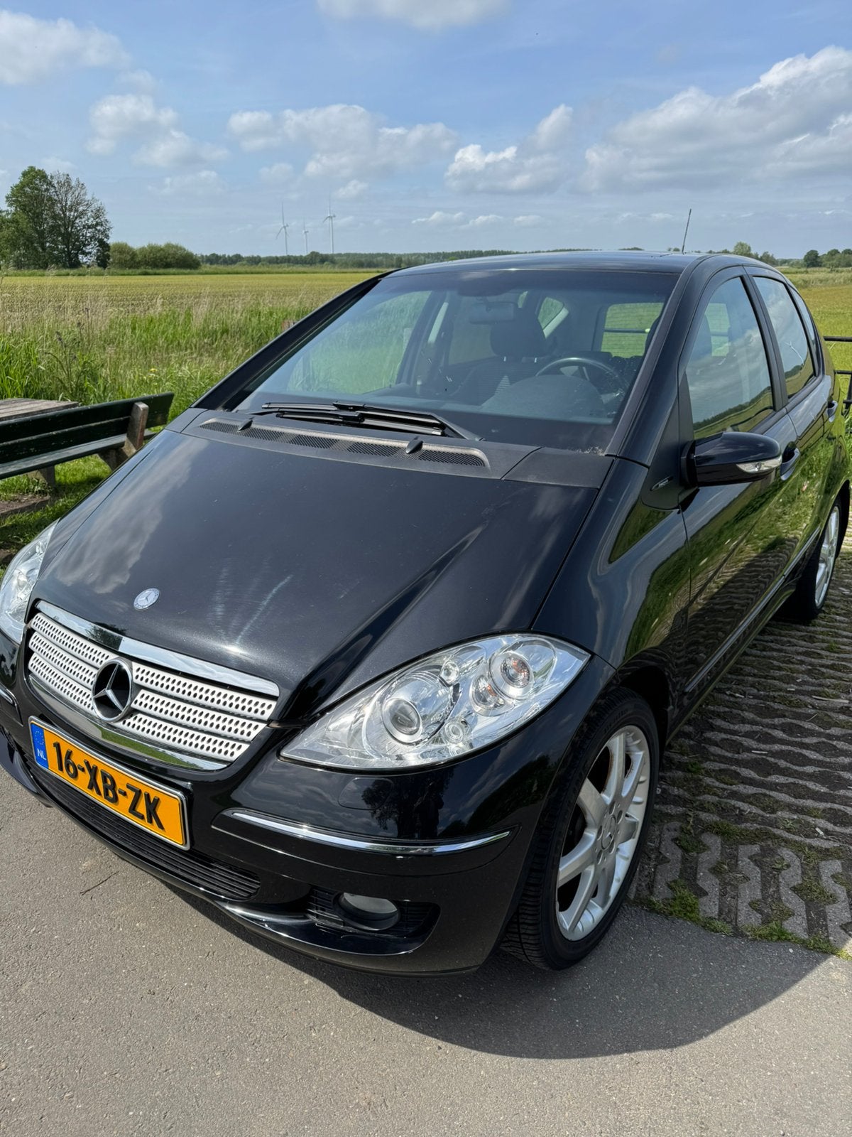 Mercedes-Benz A-Klasse 1.7 A180 5DRS CVT 2007 Zwart, Auto's, Mercedes-Benz, Stof, Automatische klimaatregeling, 4 cilinders, Zwart