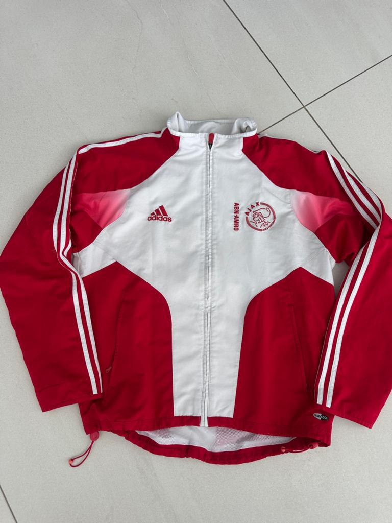 Adidas Ajax Trainingsjack Rood/Wit Maat M, Maat 38/40 (M), Overige typen, Ophalen of Verzenden, Zo goed als nieuw