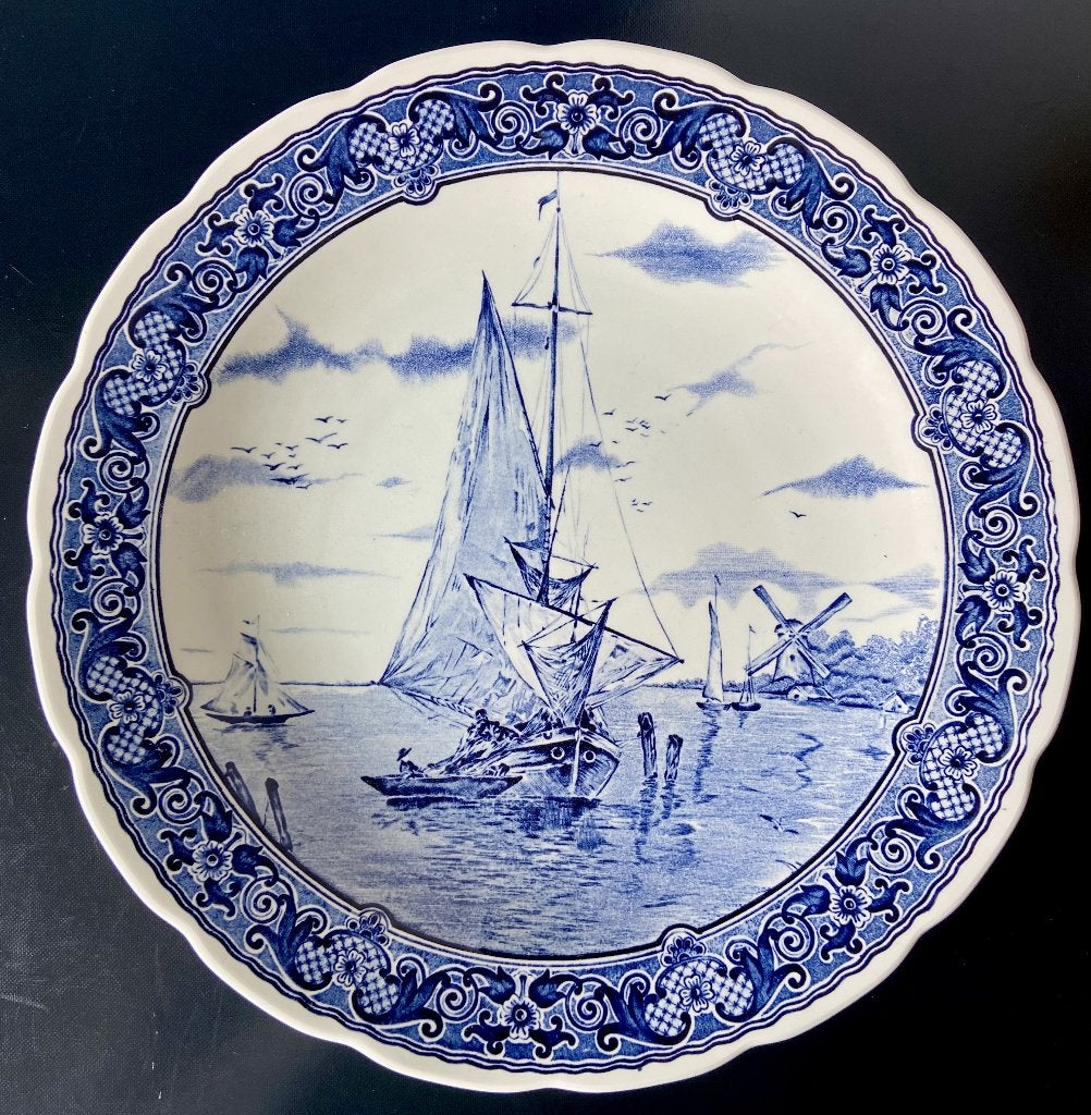 Delfts Blauw wandbord | Royal Boch België Ø 31 cm | 1965/70, Antiek en Kunst, Ophalen of Verzenden