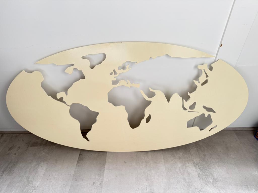 Wereld wandkaart, Ophalen, Gebruikt, Industrieel, Hout