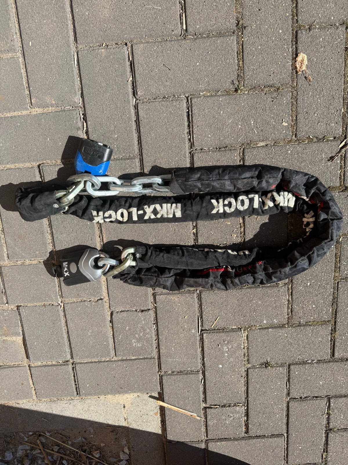 MKX-LOCK Kettingslot met hangslot, Fietsen en Brommers, Fietsaccessoires | Fietssloten, Ophalen, Gebruikt, Kettingslot