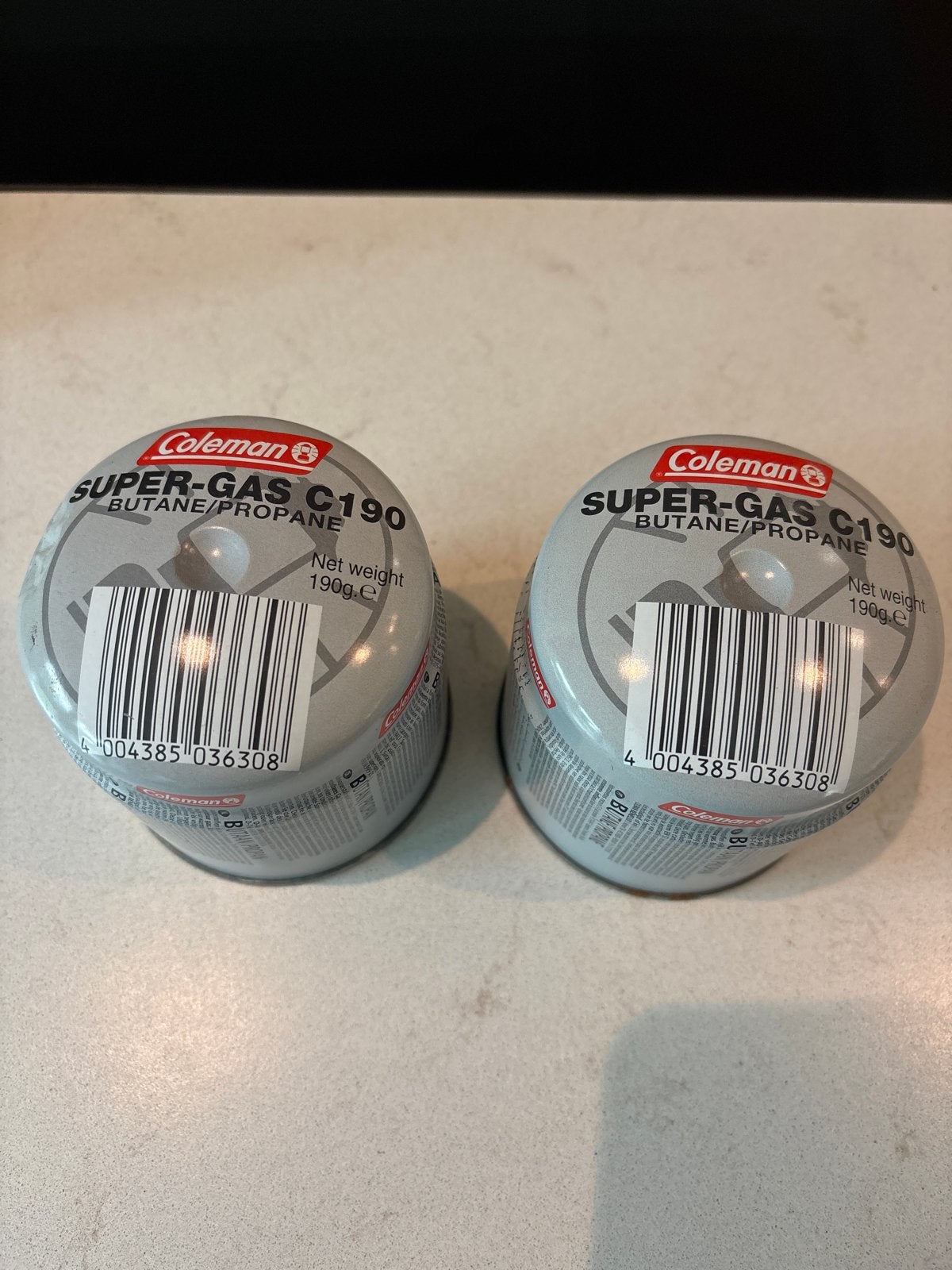 2x Coleman Supergas C190 Butaan/Propaan Gaspatronen, Caravans en Kamperen, Ophalen, Nieuw