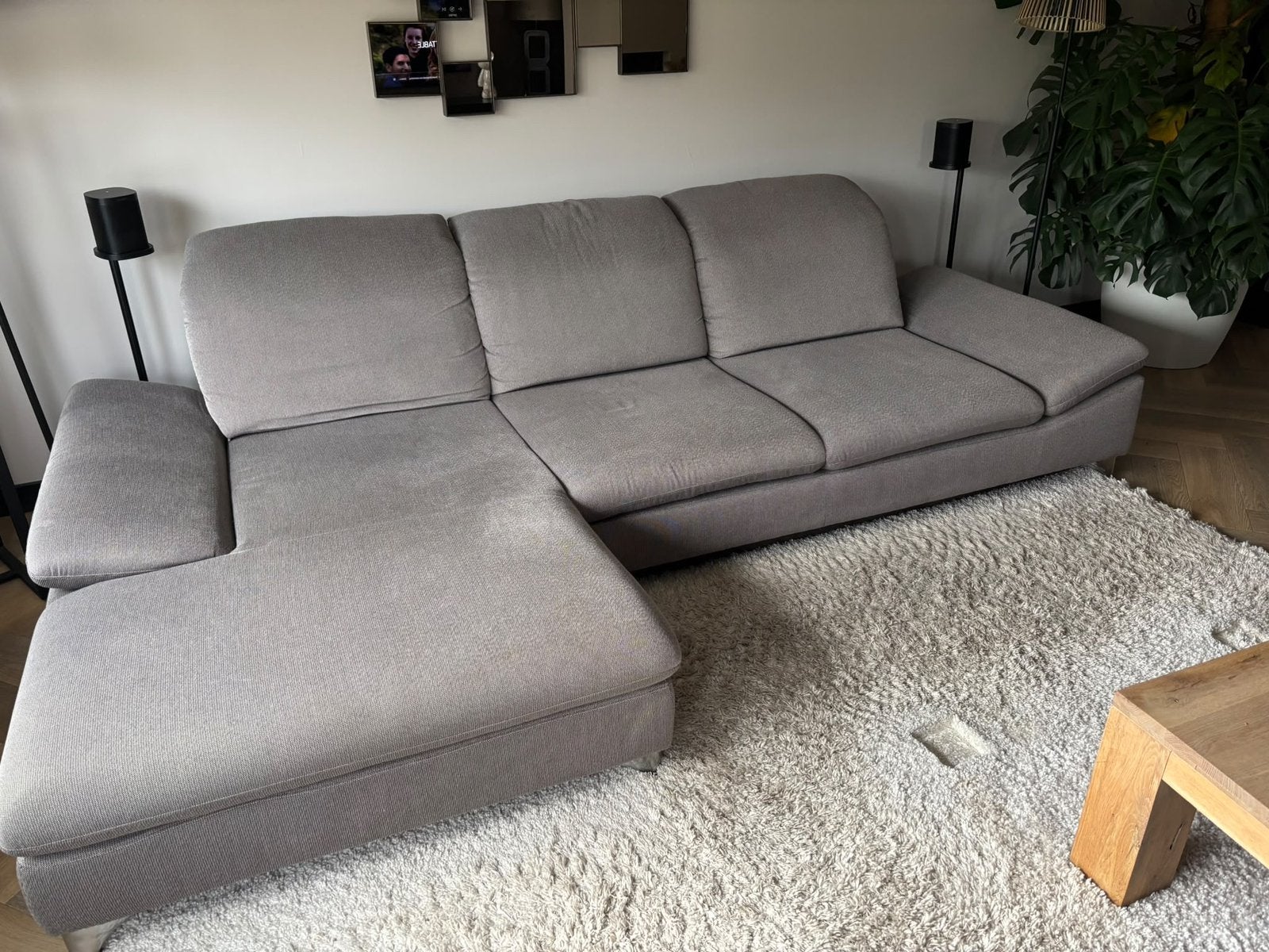Design W.Schillig 3.5-zits beige of greige lounge / hoekbank, Ophalen, Zo goed als nieuw, Stof