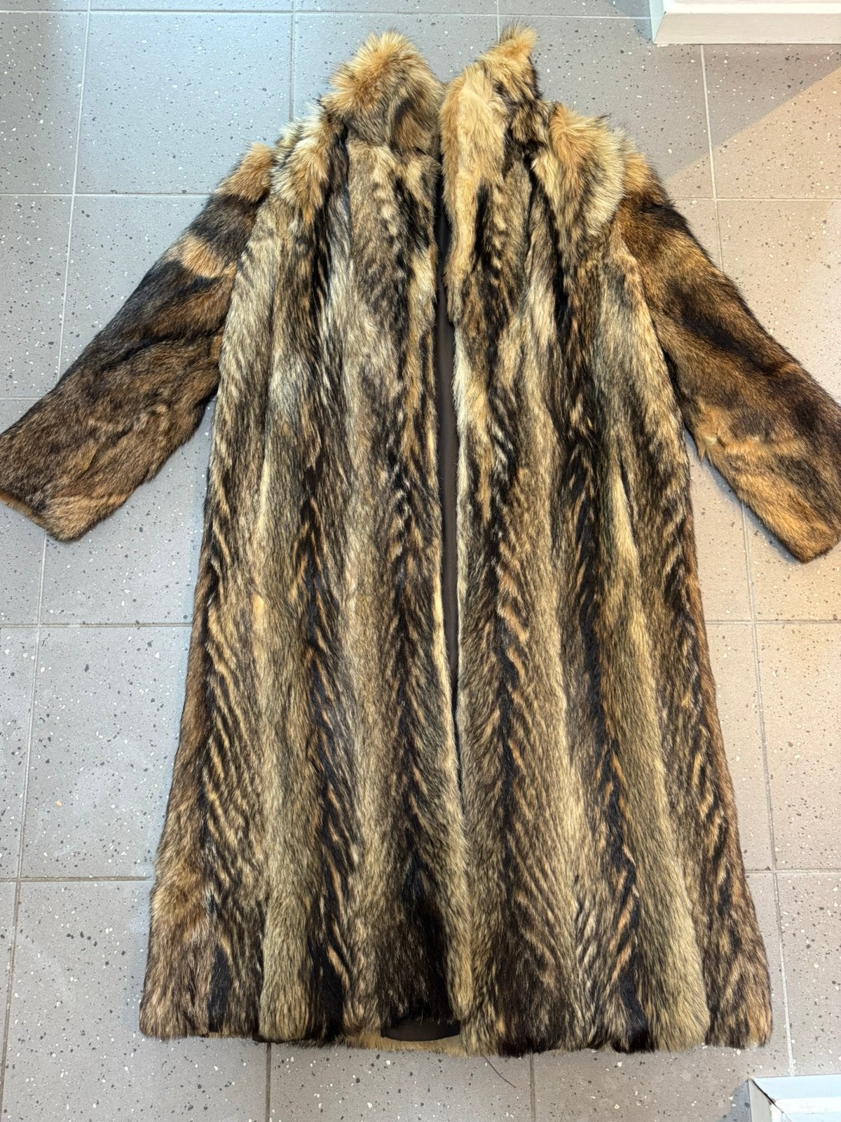 Vintage bontjas met zakken, Ophalen of Verzenden, Gedragen, Bruin