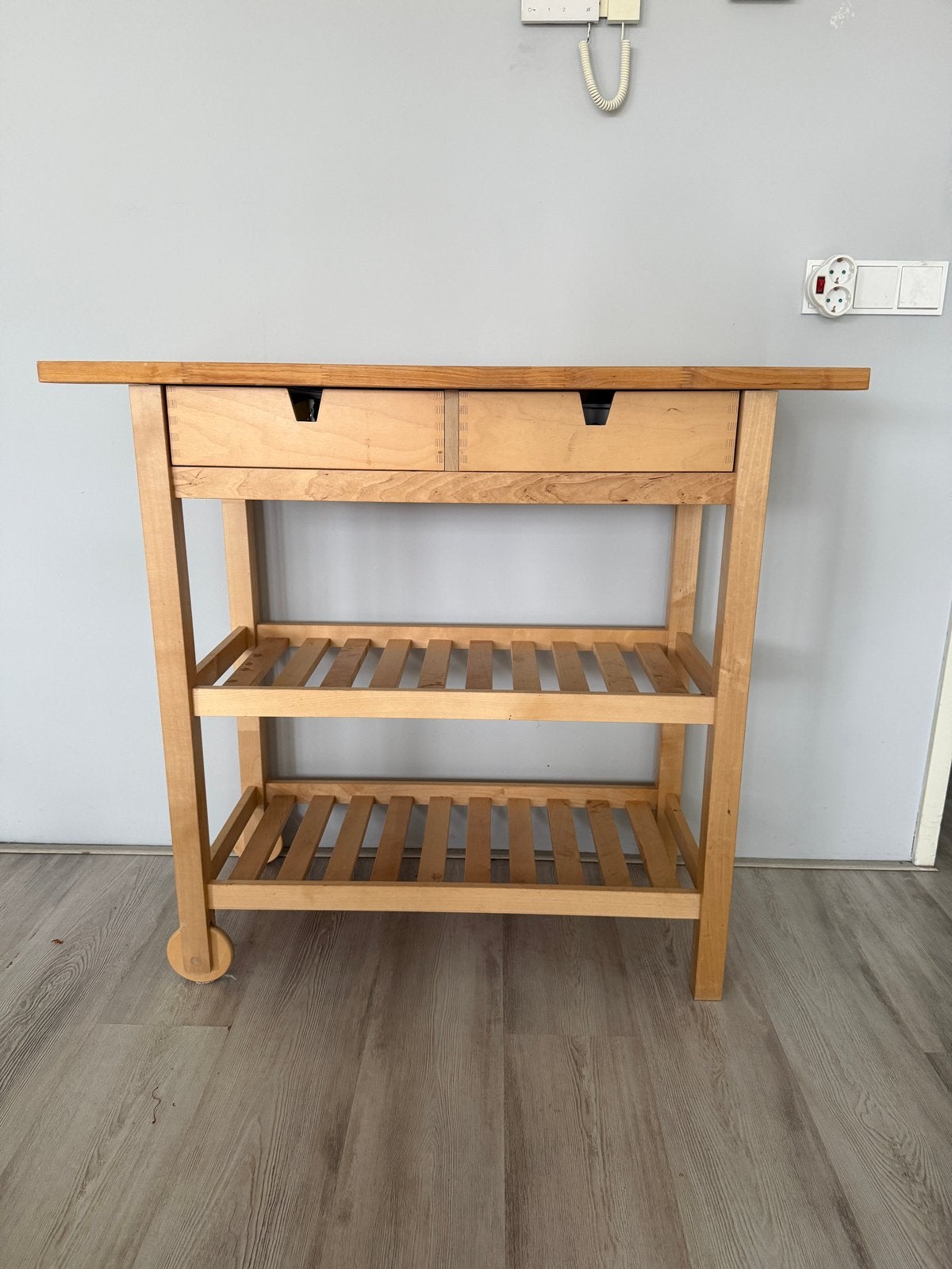 IKEA FÖRHOJA Keukentrolley - Berkenhout, Huis en Inrichting, Gebruikt, Hout, IKEA, Keukentrolley