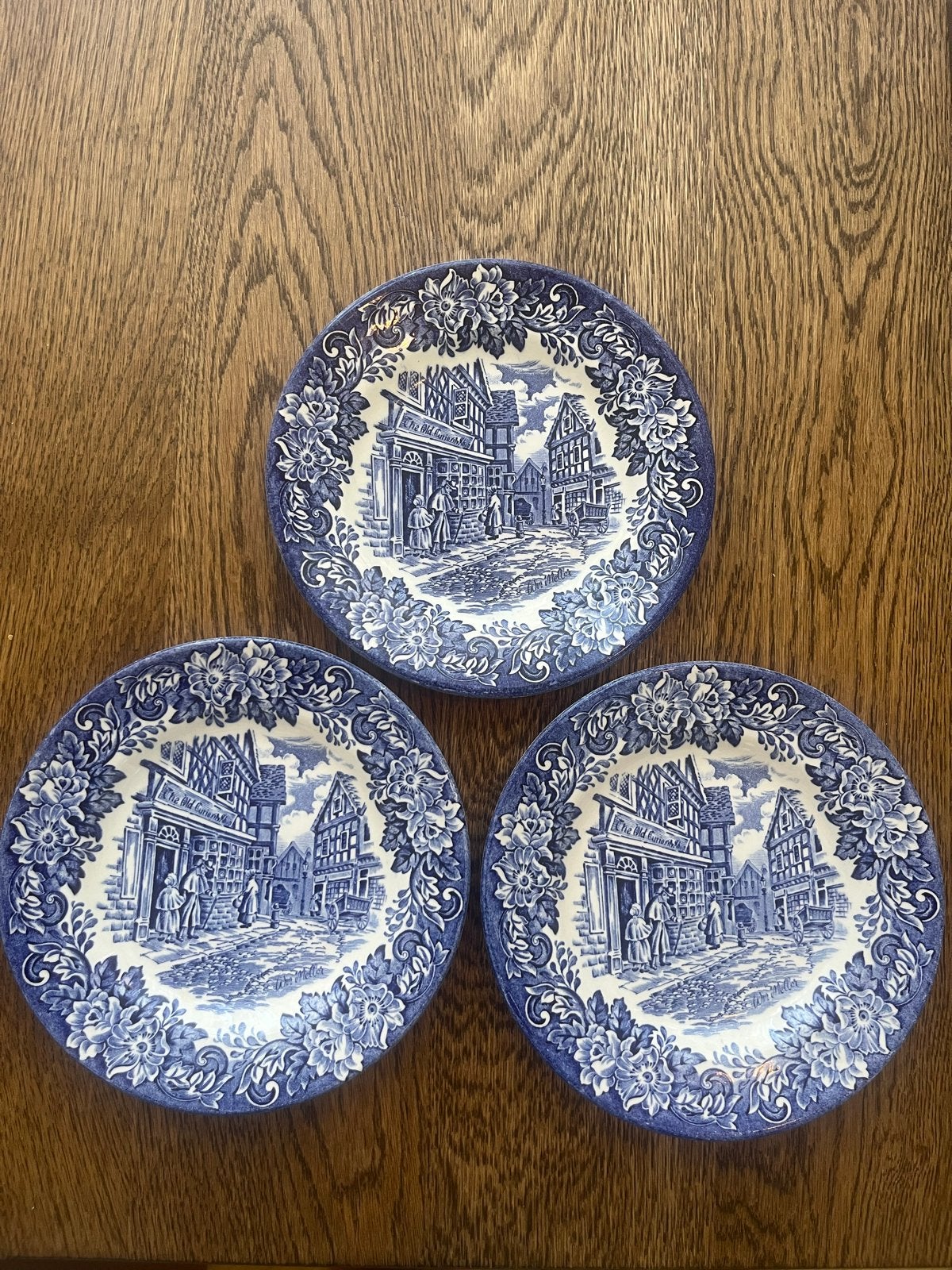 Set van 3 Staffordshire Engelse Ironstone borden, Antiek en Kunst, Ophalen of Verzenden