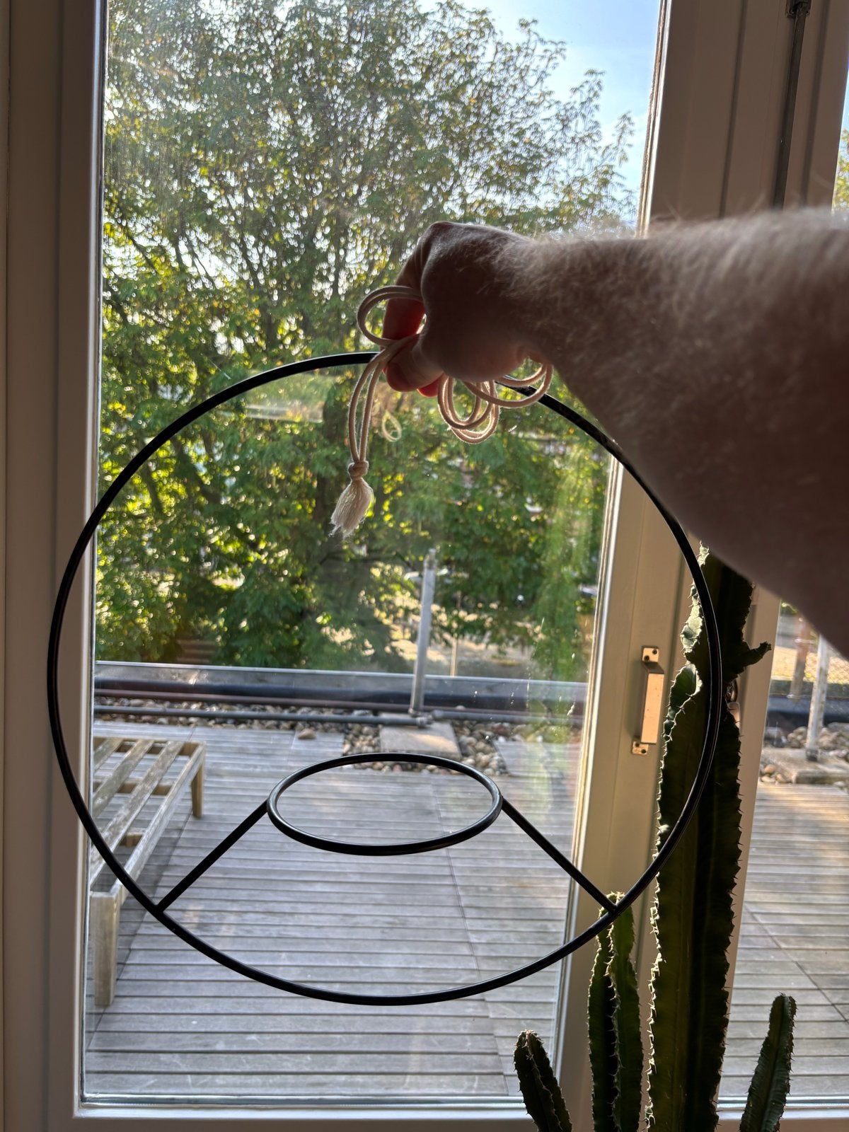 Zwarte metalen plantenhanger - Modern design, Ophalen, Zwart, Zo goed als nieuw, Metaal