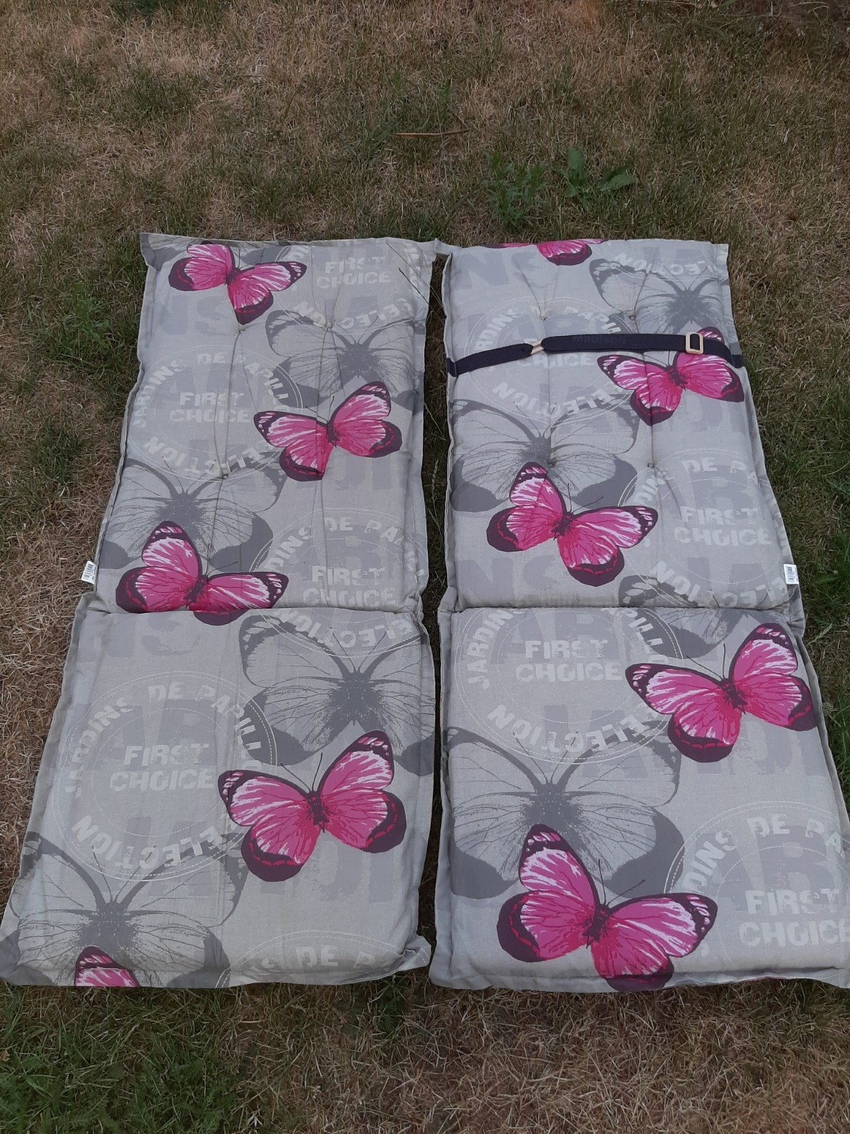 Madison tuinkussens met vlinderprint - 2 stuks, Ophalen, Gebruikt, Met print, Tuinkussen
