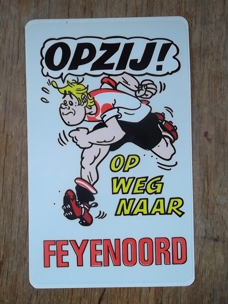 Feyenoord sticker Opzij! Op weg naar Feyenoord 16x10cm, Ophalen of Verzenden, Nieuw, Bedrijf of Vereniging