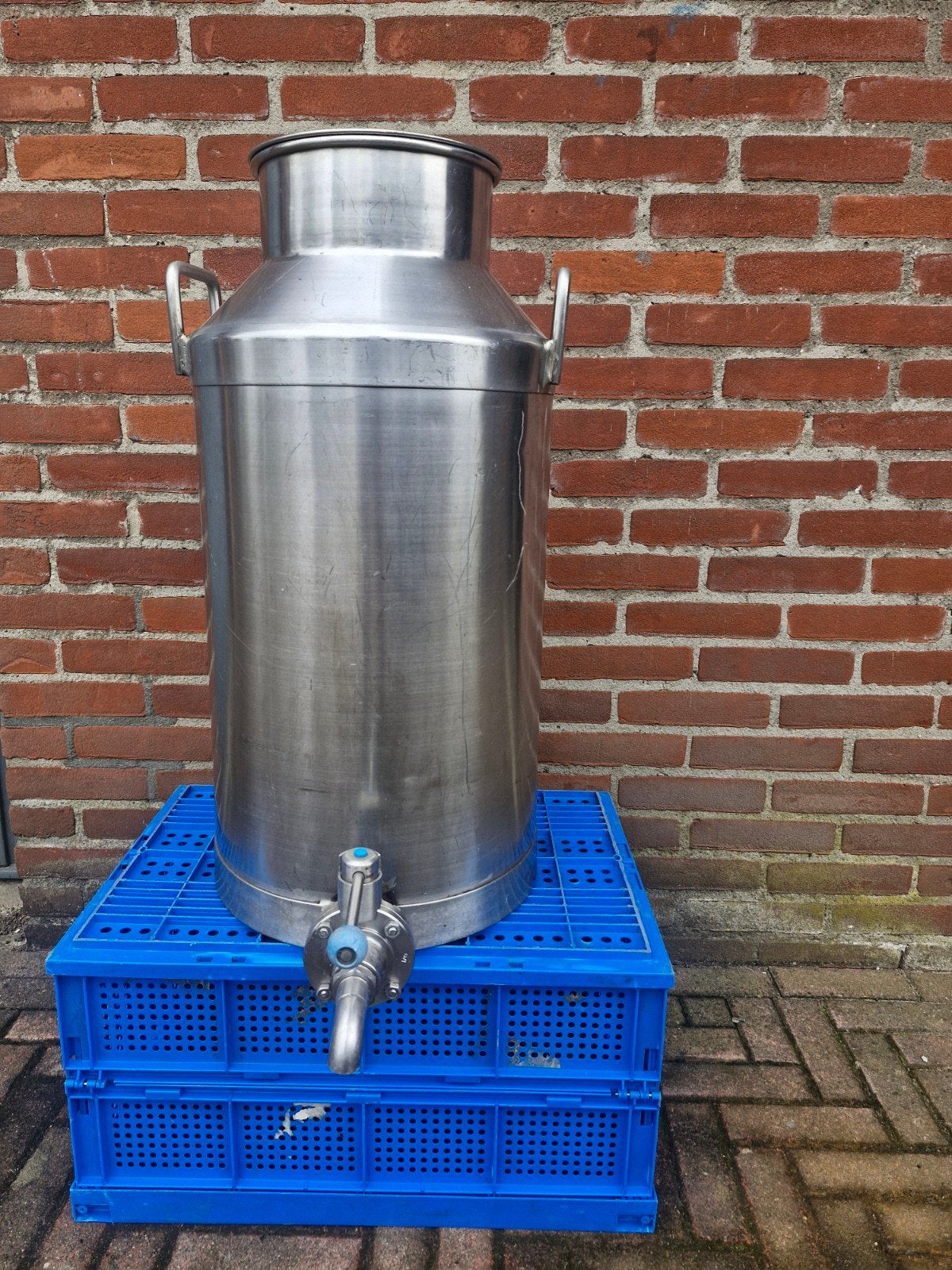 RVS Melkbus 50 liter met kraan, Ophalen of Verzenden, Gebruikt