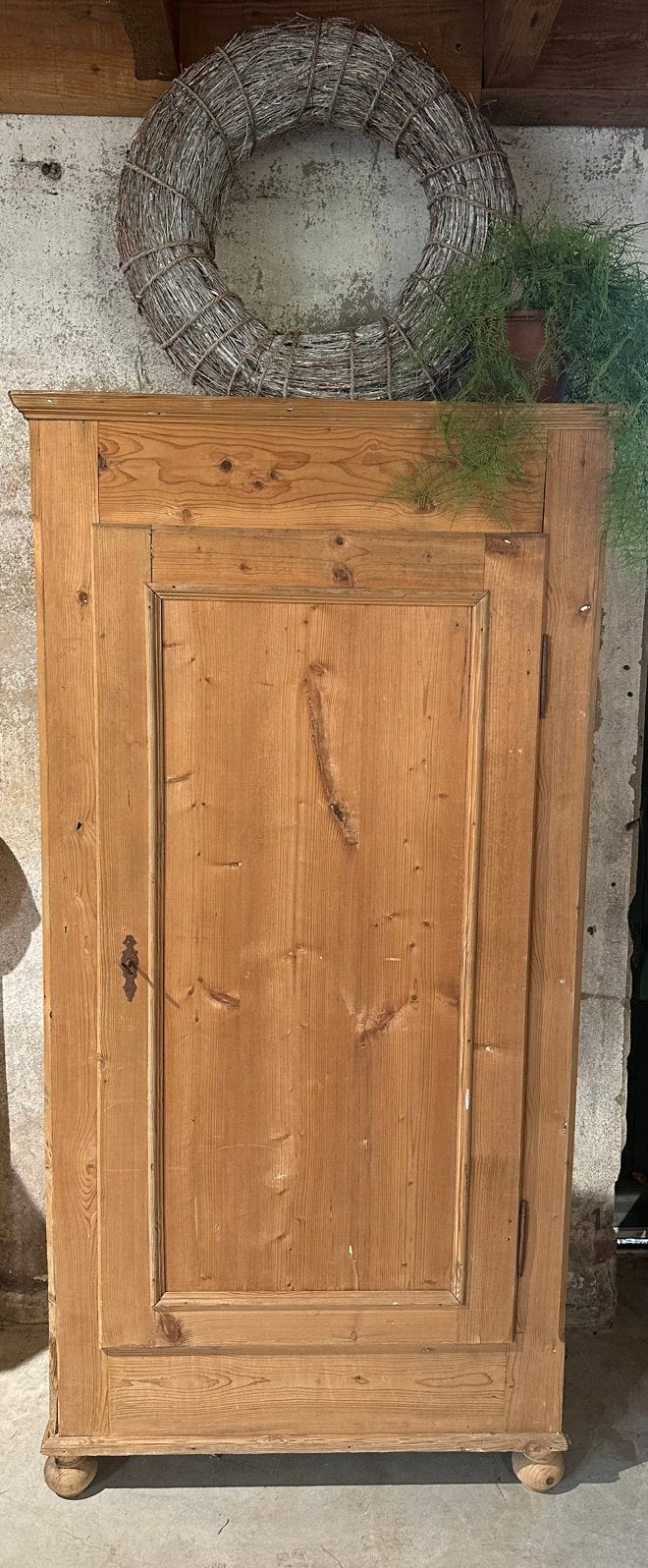 Brocante 1 deurskast - landelijke kast - oud grenen, Ophalen