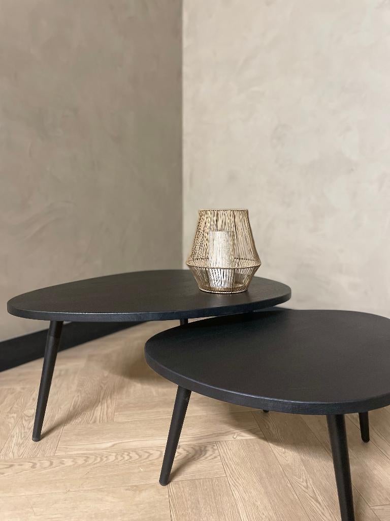 Zwart eiken salontafels in diverse modellen | Hotel-Chique, 50 tot 100 cm, Nieuw, Overige vormen, Eikenhout
