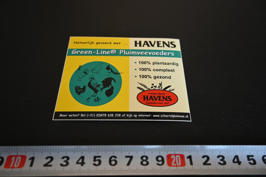sticker Green - Line Pluimveevoeders  HAVENS, Verzamelen, Stickers, Zo goed als nieuw, Ophalen