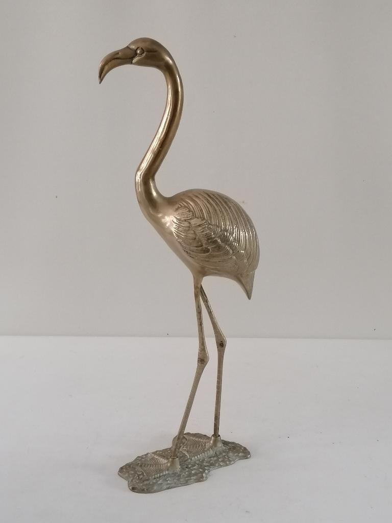 Hollywood regency messing flamingo XXL 63x25 cm, Antiek en Kunst, Ophalen of Verzenden, Koper