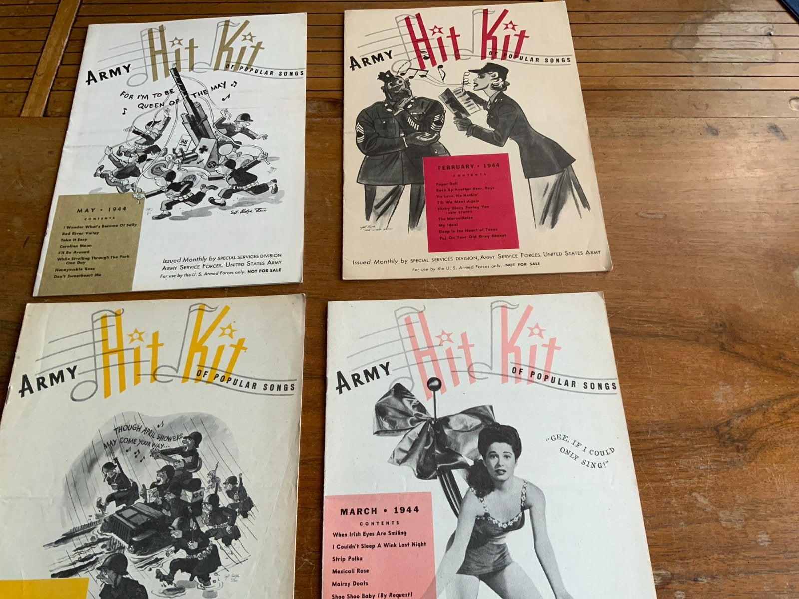 Bladmuziek US Army Hit Kit programma (1944) - 4 exemplaren, Zang, Ophalen of Verzenden, Zo goed als nieuw, Thema