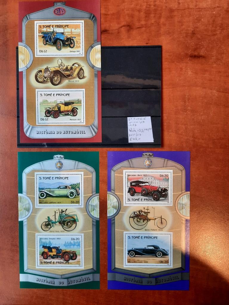San tome E Principe thematisch auto vervoer transport postfr, Hobby en Vrije tijd, Spaarzegeltjes, Ophalen of Verzenden, Winkel, Super of Benzinepomp