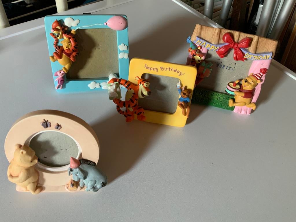 Vier leuke foto lijstjes., Ophalen of Verzenden, Winnie de Poeh of vrienden, Zo goed als nieuw, Overige typen