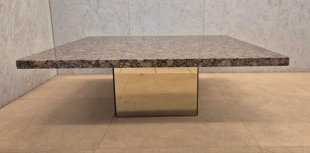 Luxe granieten design tafel, laag model, 100x100, Ophalen, 100 tot 150 cm, 50 tot 100 cm, Zo goed als nieuw