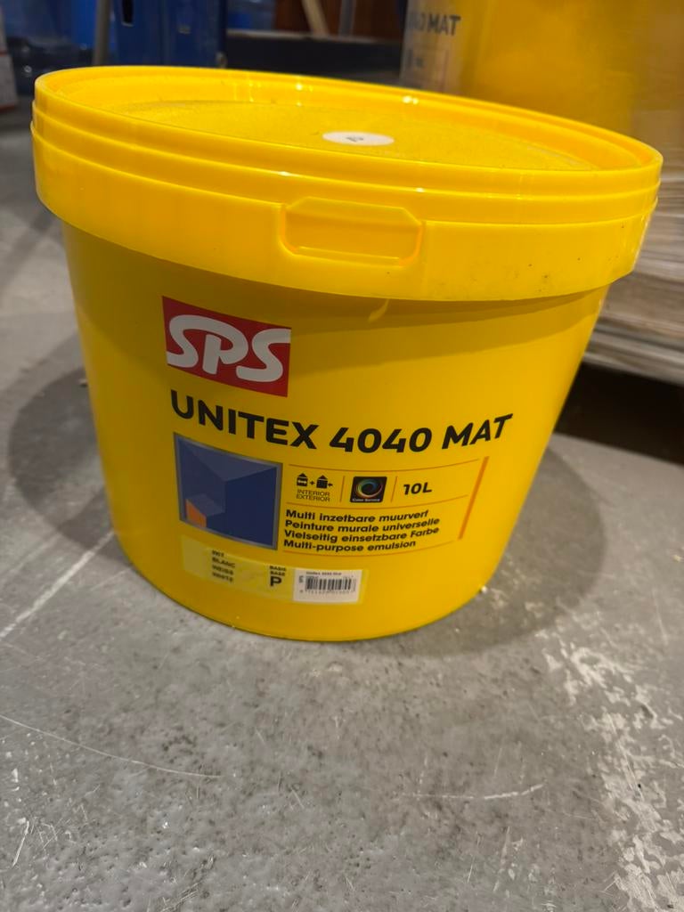 Sps unitex 4040 mat wit latex Scherp geprijsd!, Doe-het-zelf en Verbouw, Ophalen, Wit, Nieuw, Verf