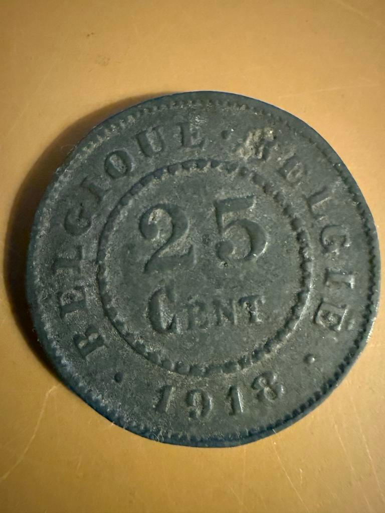 Belgische 25 Centiemen 1913 - Zeldzame Munt, Postzegels en Munten, Munten | België, Ophalen of Verzenden, Brons, Losse munt
