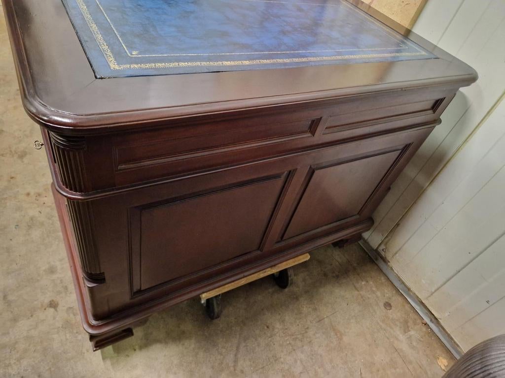 Klassieke Engelse dubbelzijdig bureau, schrijftafel, partner, Antiek en Kunst, Ophalen of Verzenden