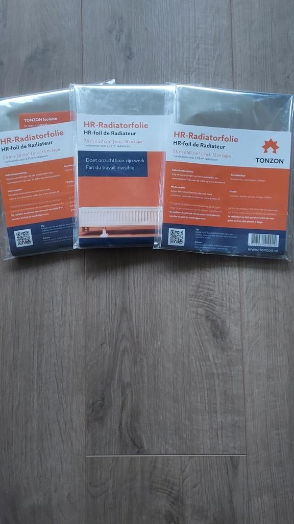 3 x Tonzon HR Radiatorfolie 7.5m x 50cm, Doe-het-zelf en Verbouw, Isolatie en Afdichting, Minder dan 4 cm, Overige materialen