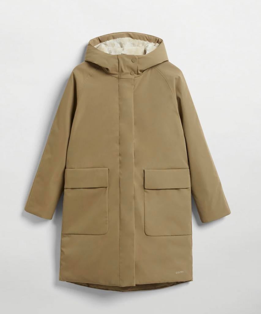 Elvine Allyson Winterjas - Beige - XS, Kleding | Dames, Jassen | Winter, Zo goed als nieuw, Maat 34 (XS) of kleiner, Beige, Ophalen of Verzenden