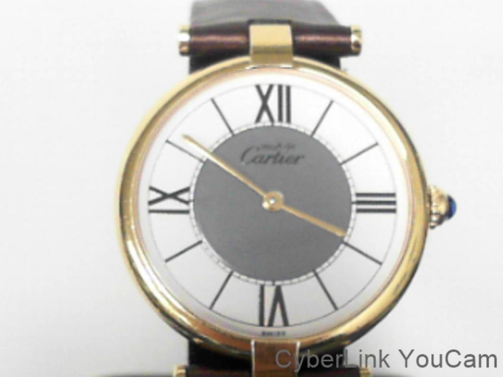 14961 Cartier Vermeil Must Ref:590003 Dames Horloge, Leer, Polshorloge, Ophalen of Verzenden, Zo goed als nieuw