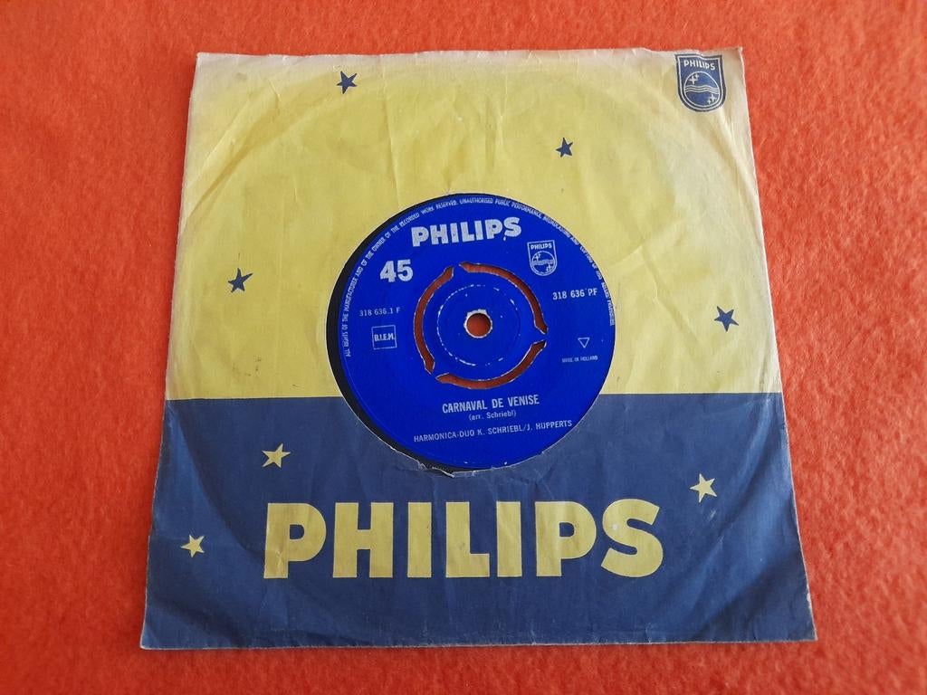 Schriebl & Hupperts Harmonica Duo-Carnaval de Venise (1962), Cd's en Dvd's, Vinyl Singles, Gebruikt, Single, Nederlandstalig, 7 inch