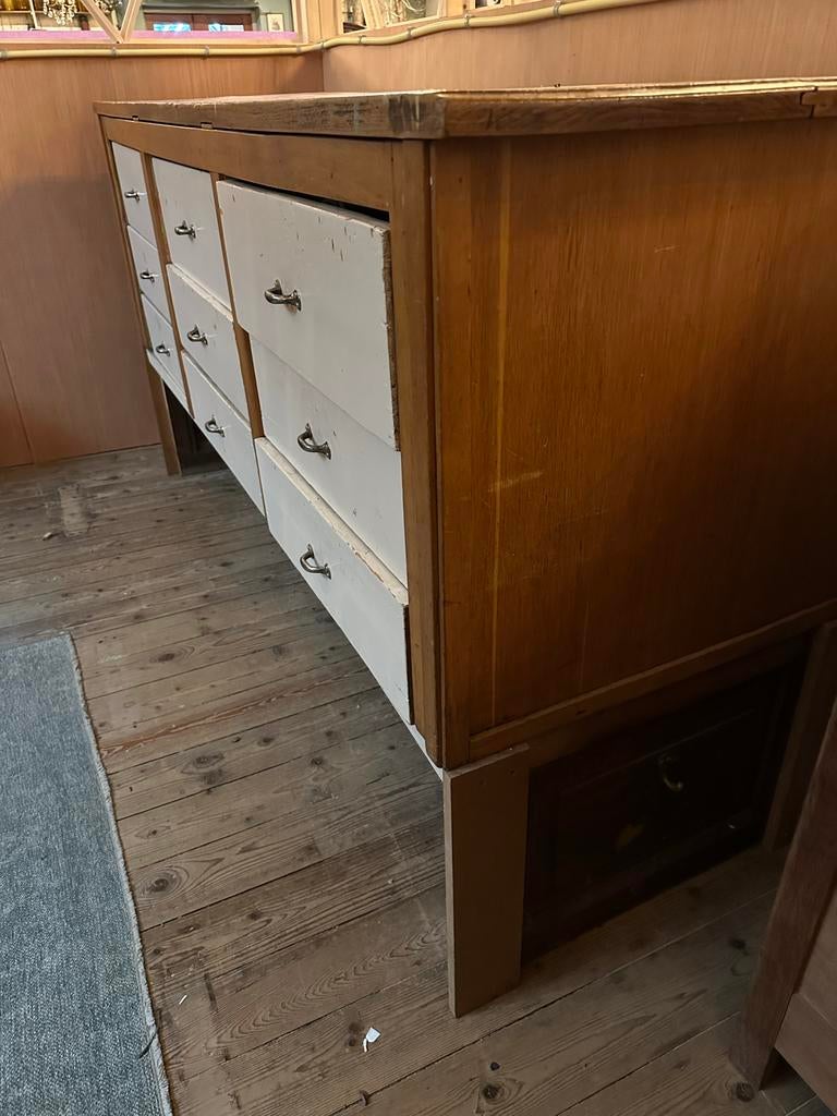 Oude bakkers kast keuken eiland toonbank lades, Ophalen