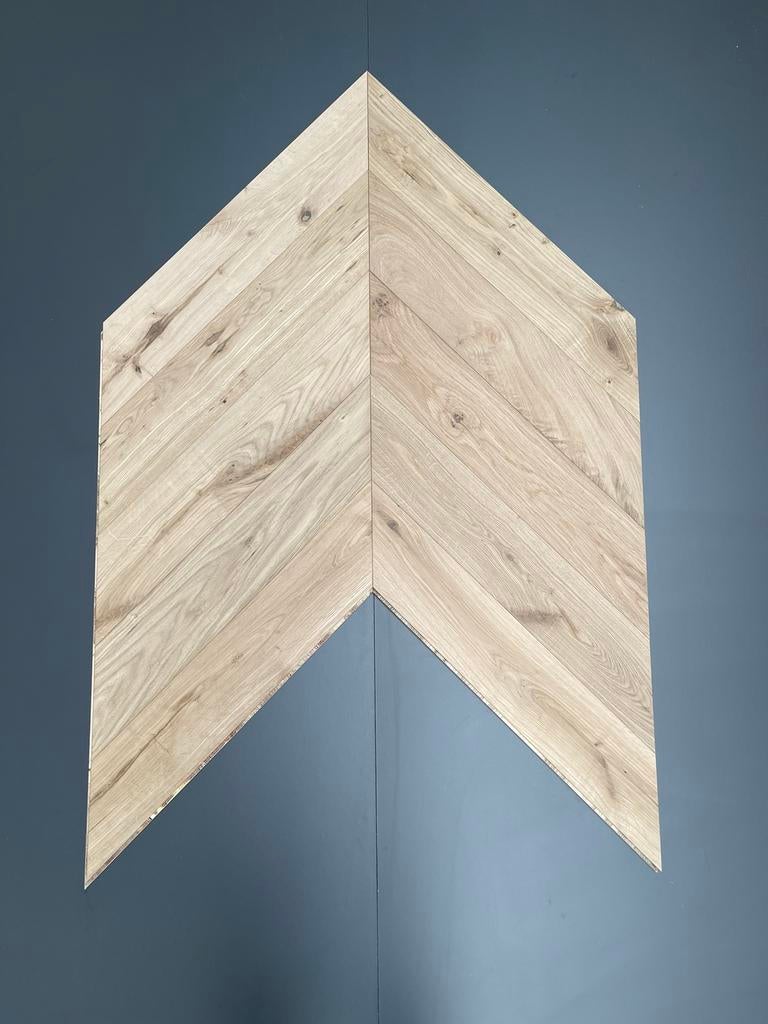 Eiken Hongaarse punt 45graden multiplank vloer €55 incl btw, Parket, Nieuw, Ophalen of Verzenden, 10 tot 30 cm