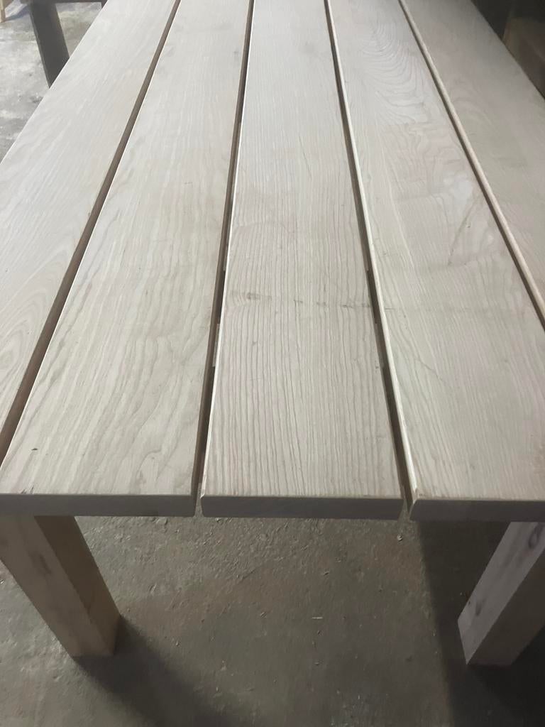 Tuintafels bartafels  boomstam tafels massief eiken zie foto, Ophalen, Zo goed als nieuw, Rond, Hout