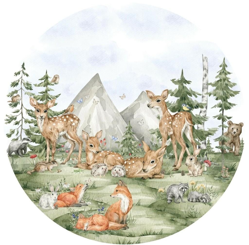 Muursticker Cirkel Bos Forest Baby's Designed4Kids, Designed4Kids, Nieuw, Ophalen of Verzenden, Designed4kids@live.nl