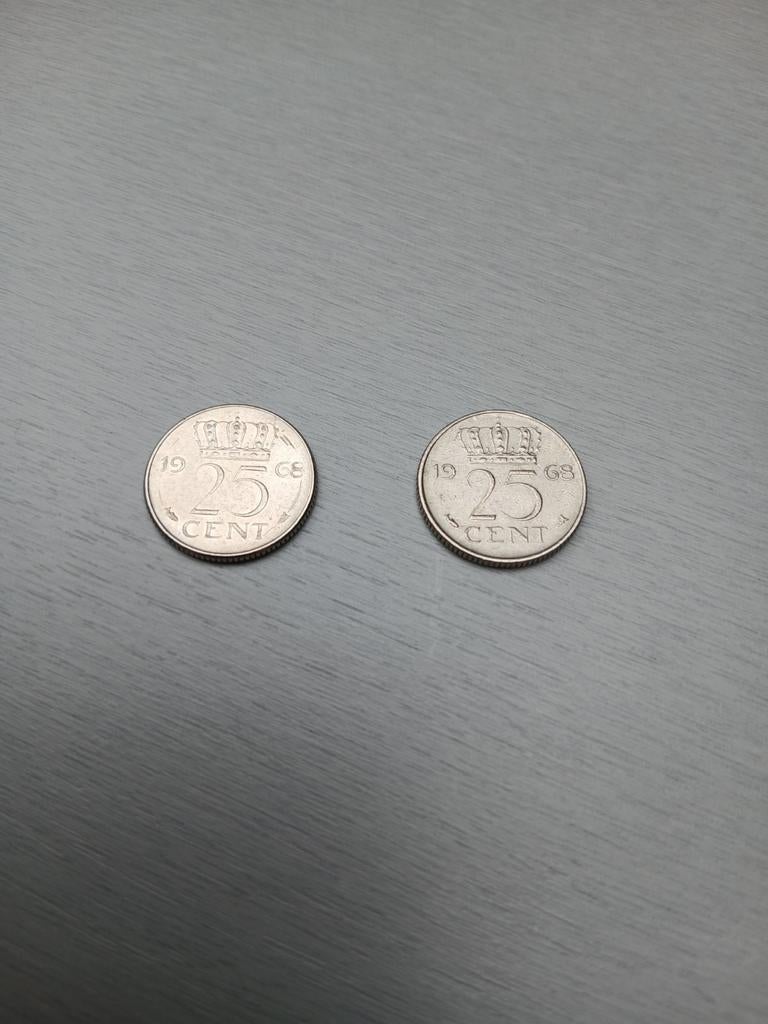 25 cent 1968, Postzegels en Munten, Munten | Nederland, Verzenden, Koningin Juliana, 25 cent