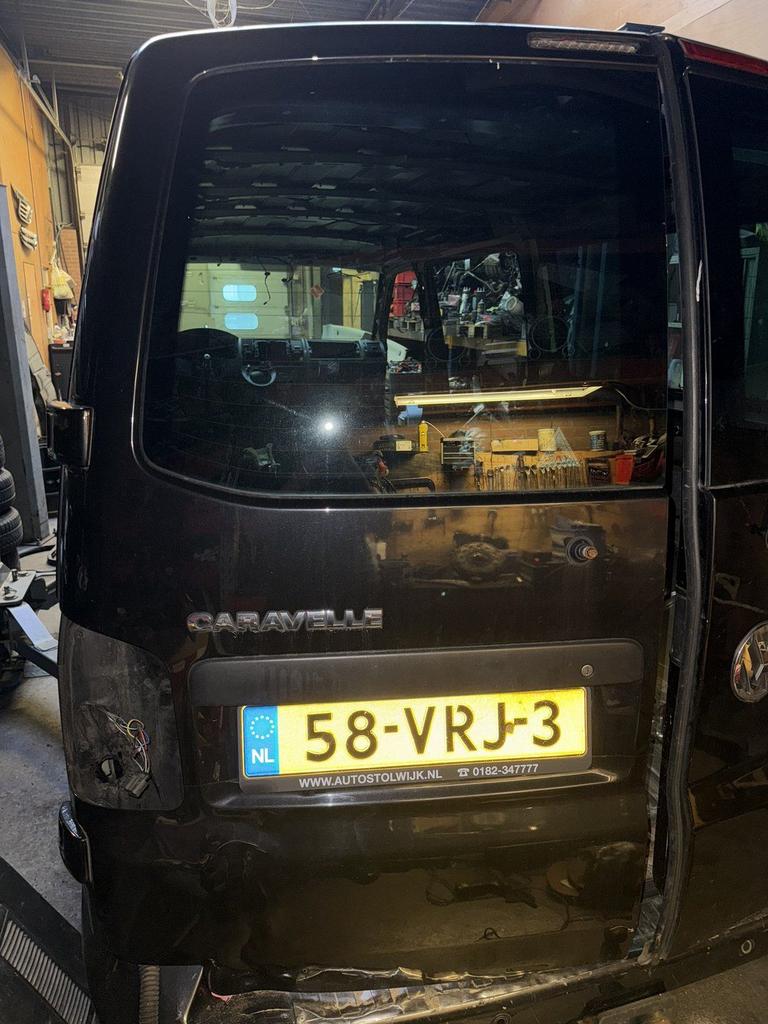 Volkswagen T5 caravelle achterdeuren zwart, Ophalen, Gebruikt, Achterklep, Volkswagen