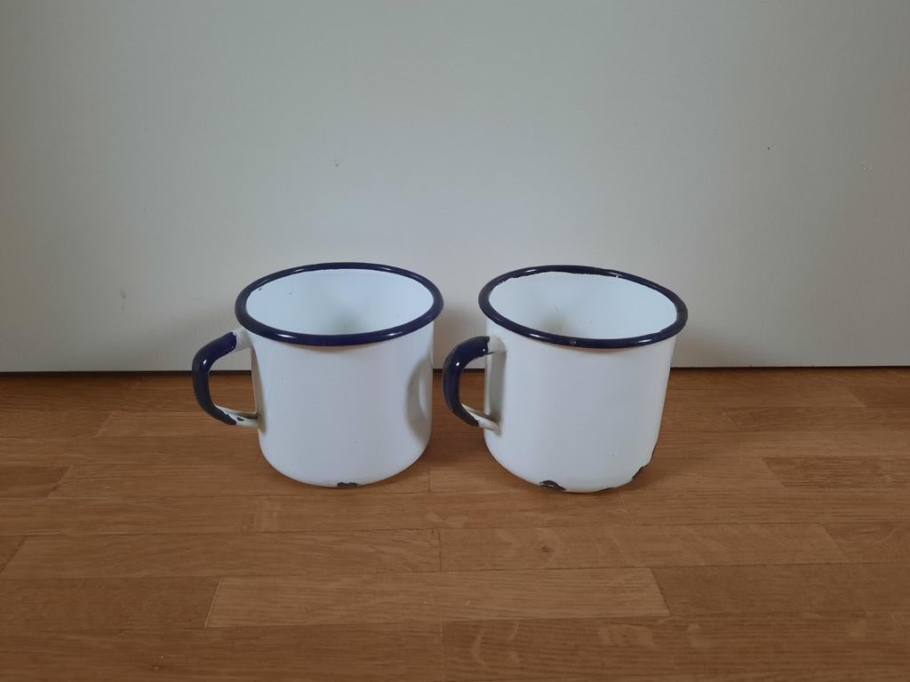 Emaille mokken, emaille bekers, Ophalen of Verzenden