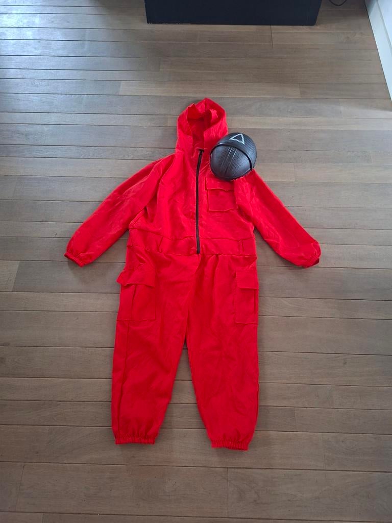 La casa da Papel kostuum inclusief helm, Kinderen en Baby's, Carnavalskleding en Verkleedspullen, Ophalen of Verzenden, 146 t/m 152