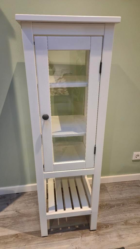 IKEA White Bathroom Cabinet with Glass door and sides, Ophalen, Overige typen, Zo goed als nieuw, Minder dan 100 cm