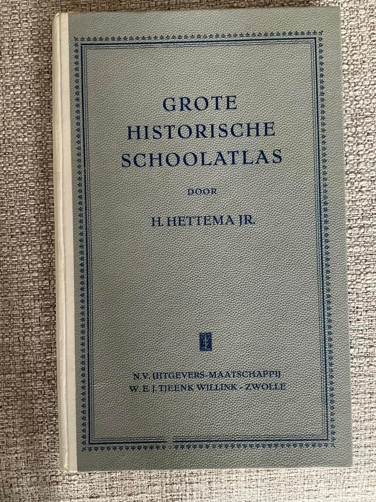 Grote Historische Schoolatlas H. Hettema jr. 19e druk, Boeken, Atlassen en Landkaarten, Gelezen, Overige atlassen, Ophalen of Verzenden