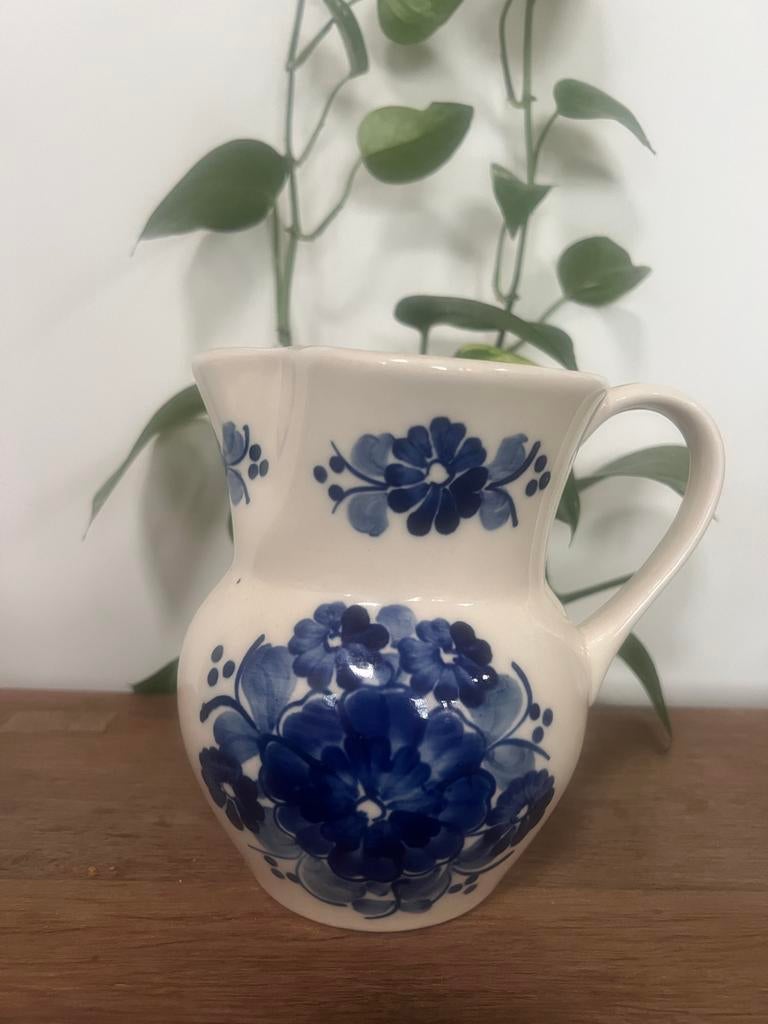 Vintage Blauw-Wit aardewerk Kan uit Polen, Blauw, Aardewerk of Porselein, Ophalen of Verzenden, Zo goed als nieuw