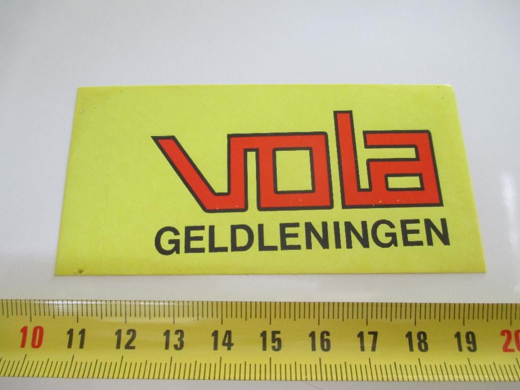 sticker VOLA geldleningen, Verzamelen, Stickers, Ophalen, Zo goed als nieuw