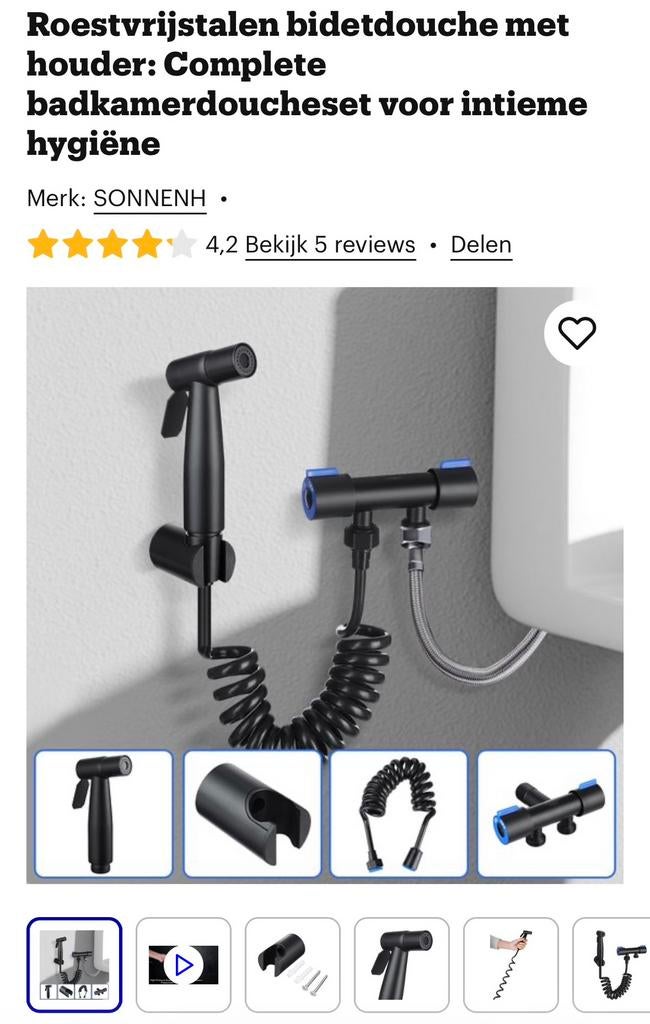 Bidet douche met houder, Ophalen of Verzenden, Zo goed als nieuw, Douche