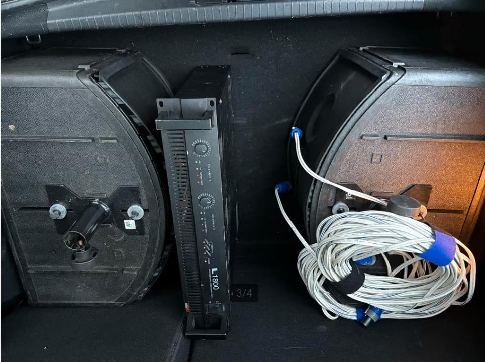 Inter-M 1800 Versterker & Bose 802 Speakers, Ophalen, Gebruikt, 1000 watt of meer, P.A.